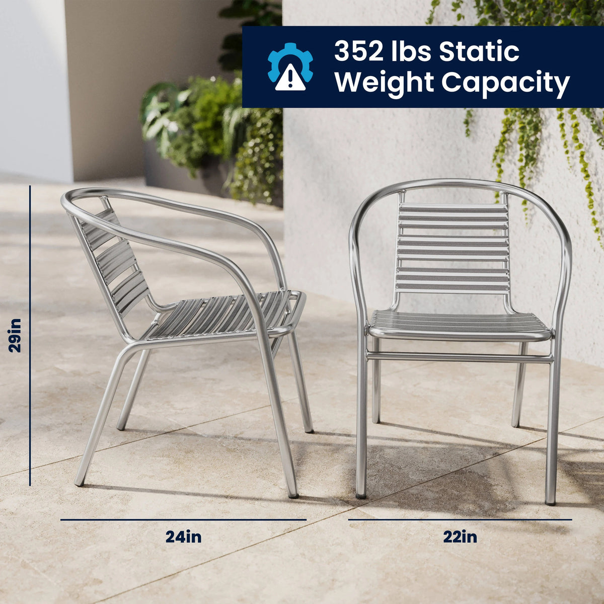 Flash Furniture TLH-1-GG Outdoor Restaurant Chair, 22" Wide - photo 4