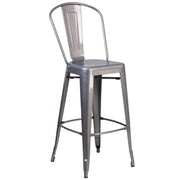 Flash Furniture Bar Stool, 18" Wide - Clear Coated