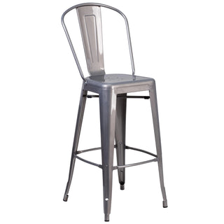 Flash Furniture Bar Stool, 18" Wide - Clear Coated