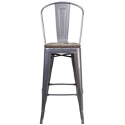 Flash Furniture XU-DG-TP001B-30-WD-GG Bar Stool, 17 3/4" Wide - photo 5