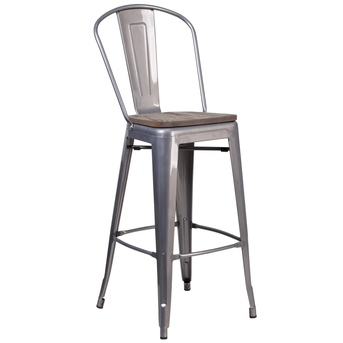Flash Furniture XU-DG-TP001B-30-WD-GG Bar Stool, 17 3/4" Wide - Default Title