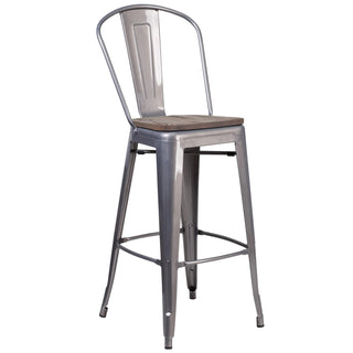 Flash Furniture XU-DG-TP001B-30-WD-GG Bar Stool, 17 3/4" Wide - Default Title