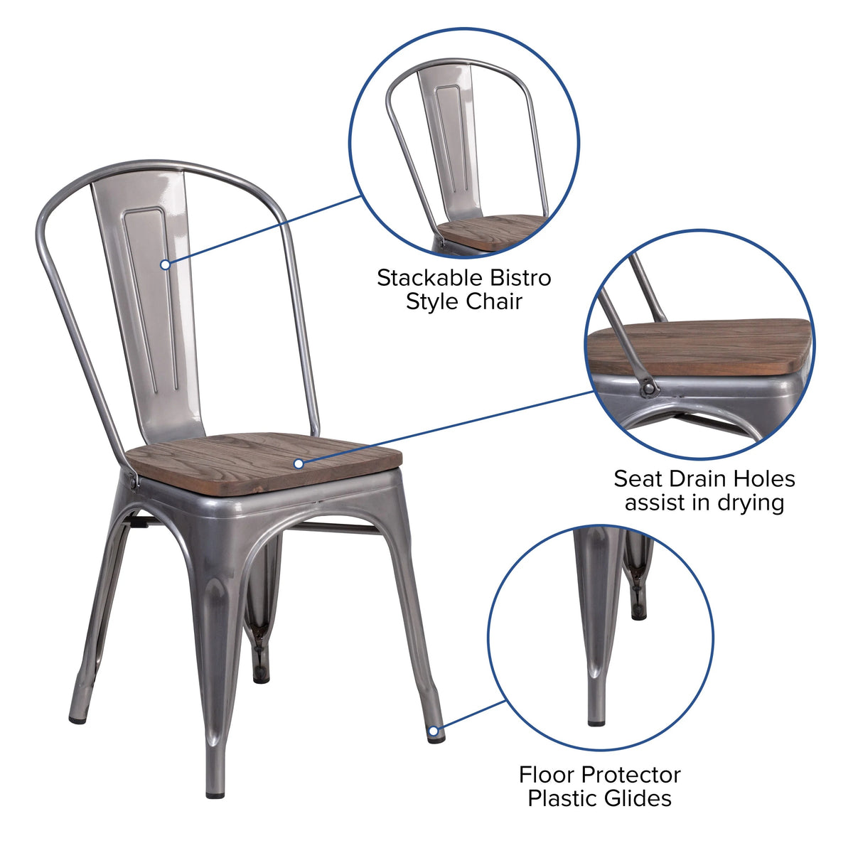 Flash Furniture XU-DG-TP001-WD-GG Chair, 17 3/4" Wide - photo 3