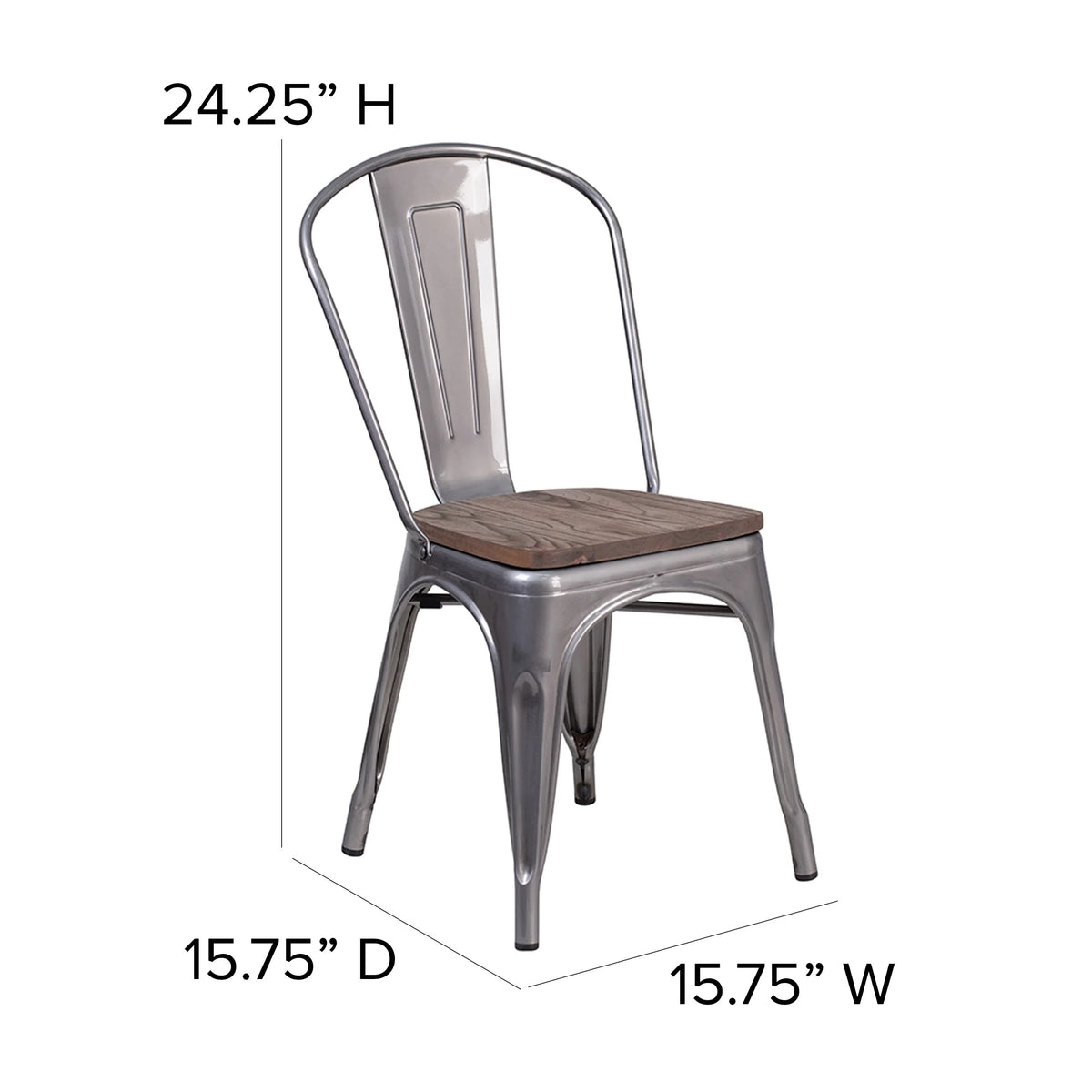 Flash Furniture XU-DG-TP001-WD-GG Chair, 17 3/4" Wide - photo 4