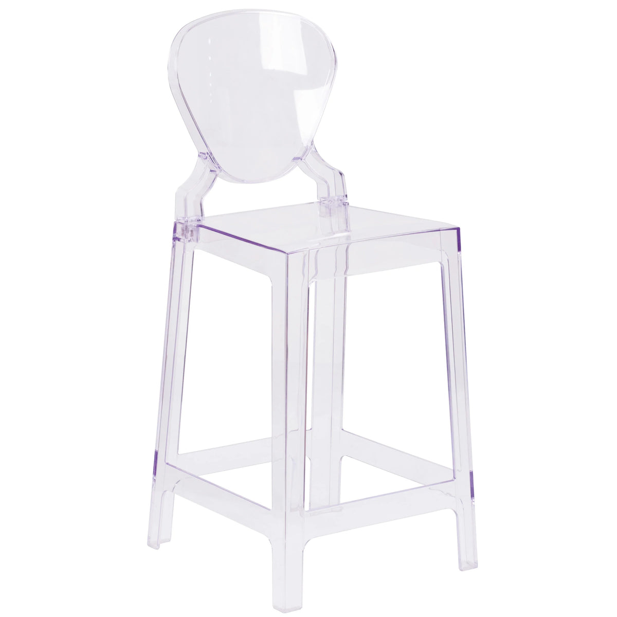Flash Furniture Stool, 16 1/2" Wide, Clear - 39"