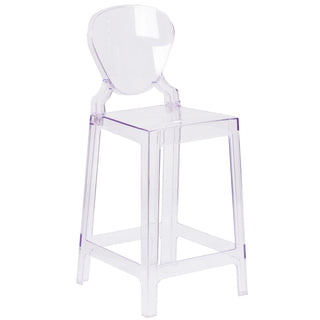 Flash Furniture Stool, 16 1/2" Wide, Clear - 39"