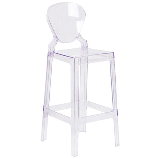 Flash Furniture Bar Stool, 17" Wide, Clear - 43 3/4"
