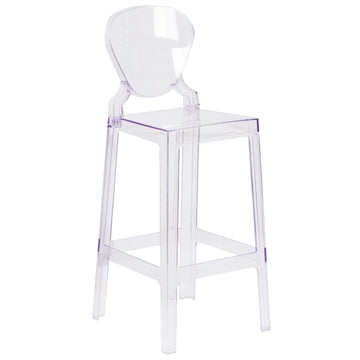 Flash Furniture Bar Stool, 17" Wide, Clear - 43 3/4"