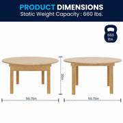 Flash Furniture XA-F-60-RD-GG Wood Folding Table, 60" Diameter, Beige - photo 2