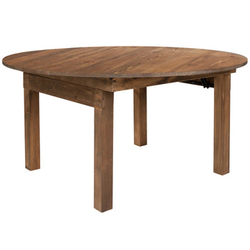 Flash Furniture XA-F-60-RD-GG Wood Folding Table, 60" Diameter, Beige - Default Title