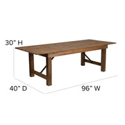 Flash Furniture XA-FARM Table, 40" x 96", Brown - photo 4