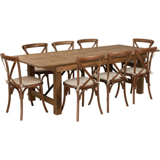 Flash Furniture XA-FARM Table, 40" x 96", Brown - 8