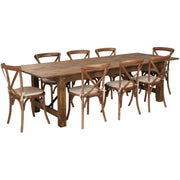 Flash Furniture XA-FARM Table, 40" x 108", Brown - 8