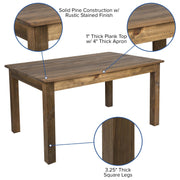 Flash Furniture XA-FARM-19-GG Table, 38" x 60", Brown - photo 3