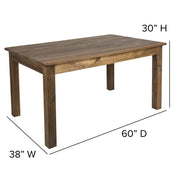 Flash Furniture XA-FARM-19-GG Table, 38" x 60", Brown - photo 5