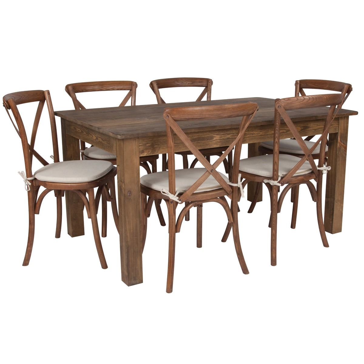 Flash Furniture XA-FARM-19-GG Table, 38" x 60", Brown - Default Title