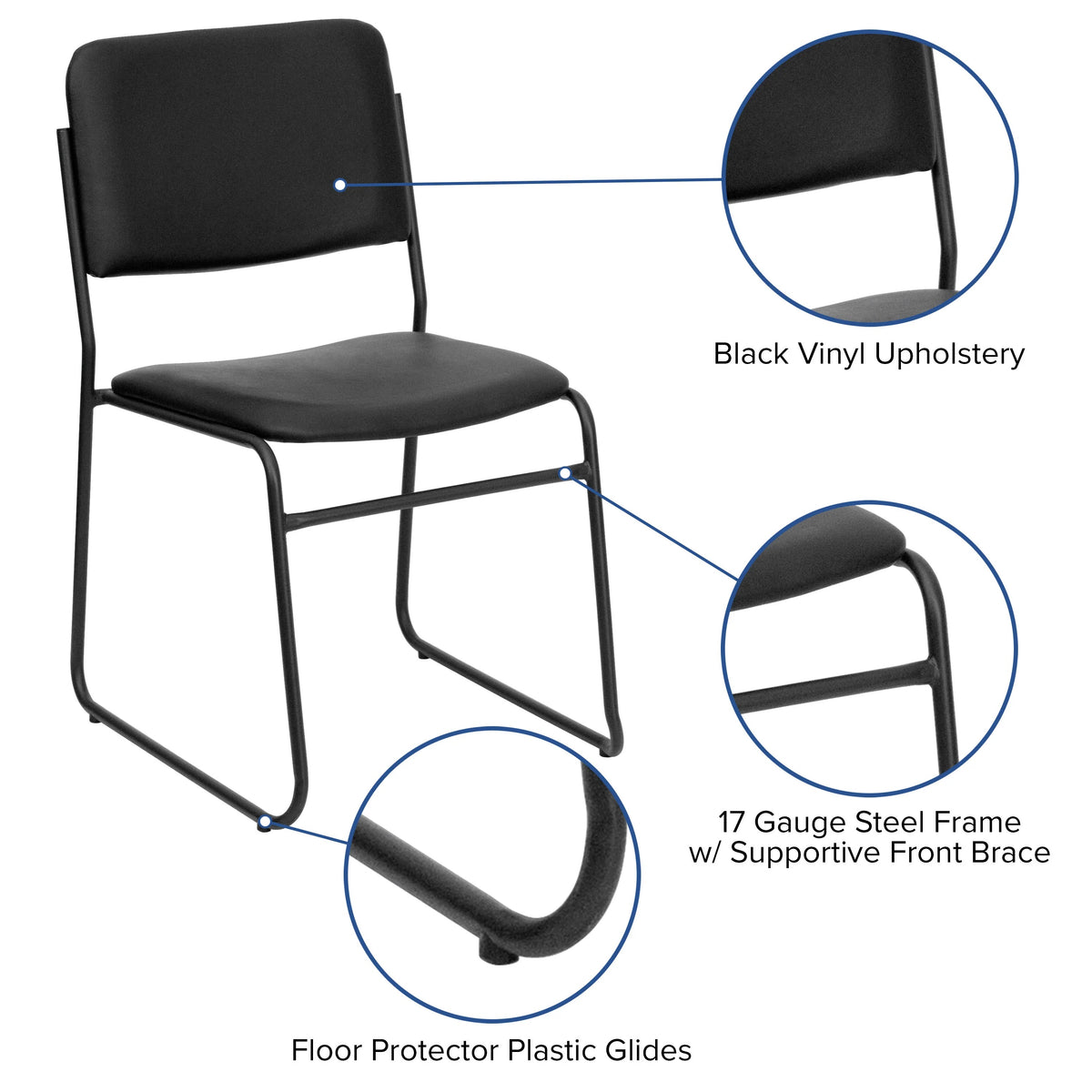 Flash Furniture XU-8700-CHR-B-30-GG Fabric Chair, 18 3/4" Wide, Black - photo 10