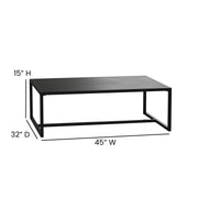 Flash Furniture XU-T6R60USO Steel Coffee Table, 32" x 45", Black - photo 3