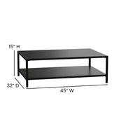 Flash Furniture XU-T6R60USO Steel Coffee Table, 32" x 45", Black - photo 9