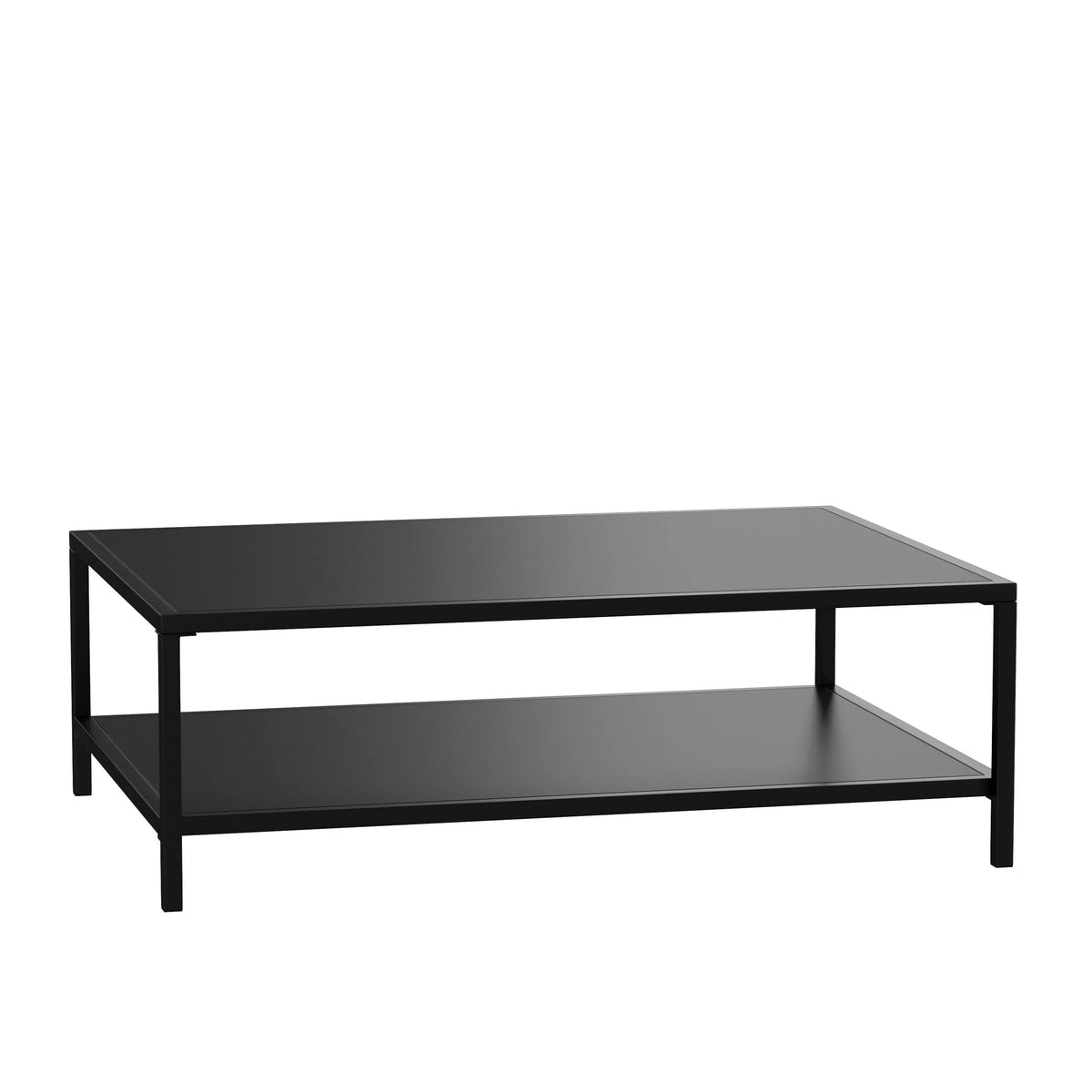 Flash Furniture XU-T6R60USO Steel Coffee Table, 32" x 45", Black - XU-T6R60USO-2T-BK-GG