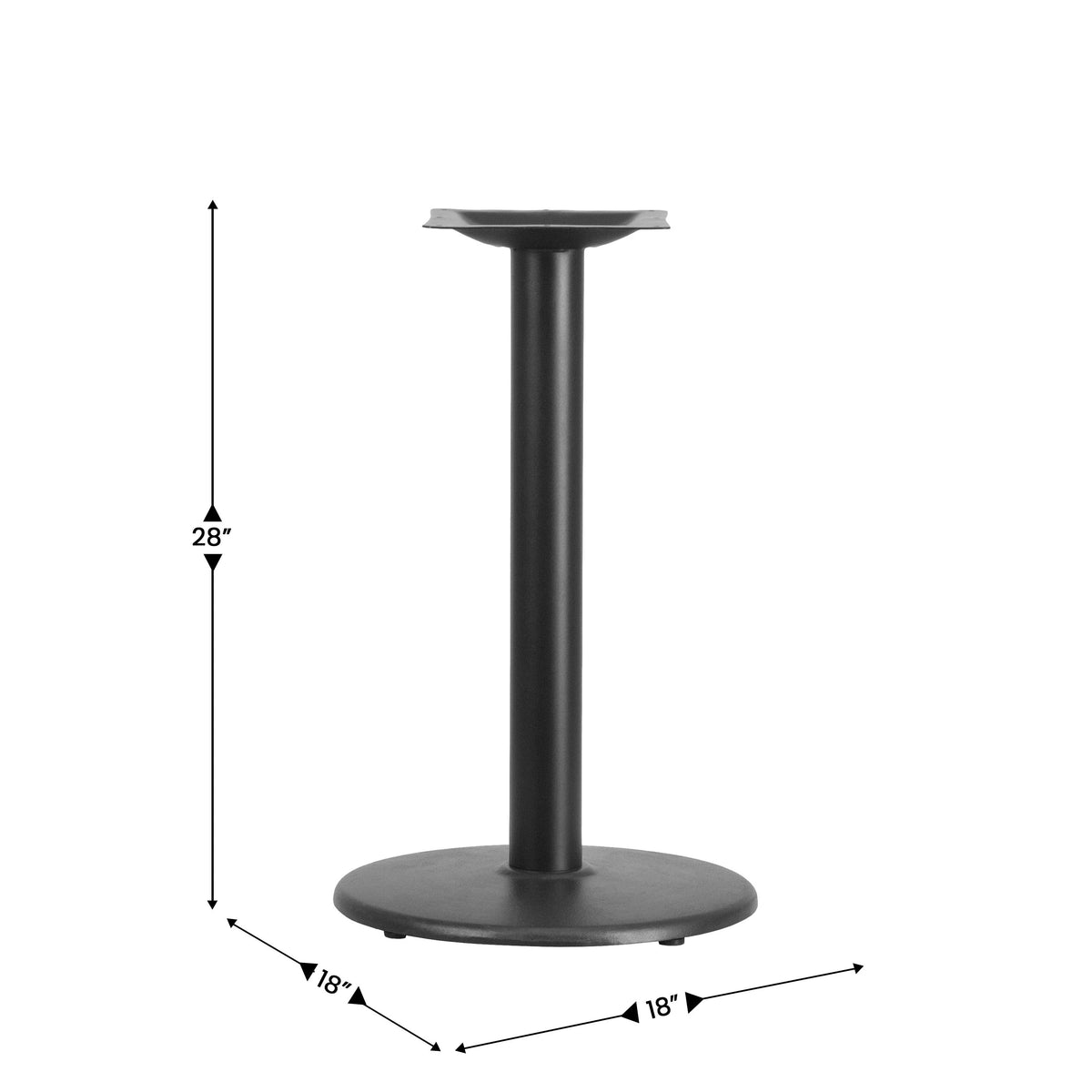 Flash Furniture XU-TR18-SLV-GG Beverly Cast Iron Table Base, 500 lb. Capacity, Silver - photo 3