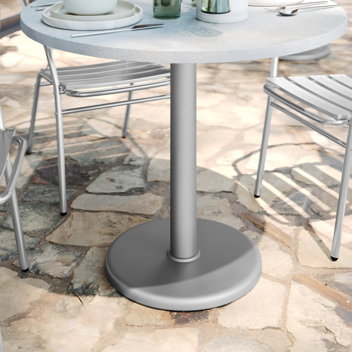 Flash Furniture XU-TR18-SLV-GG Beverly Cast Iron Table Base, 500 lb. Capacity, Silver - photo 5
