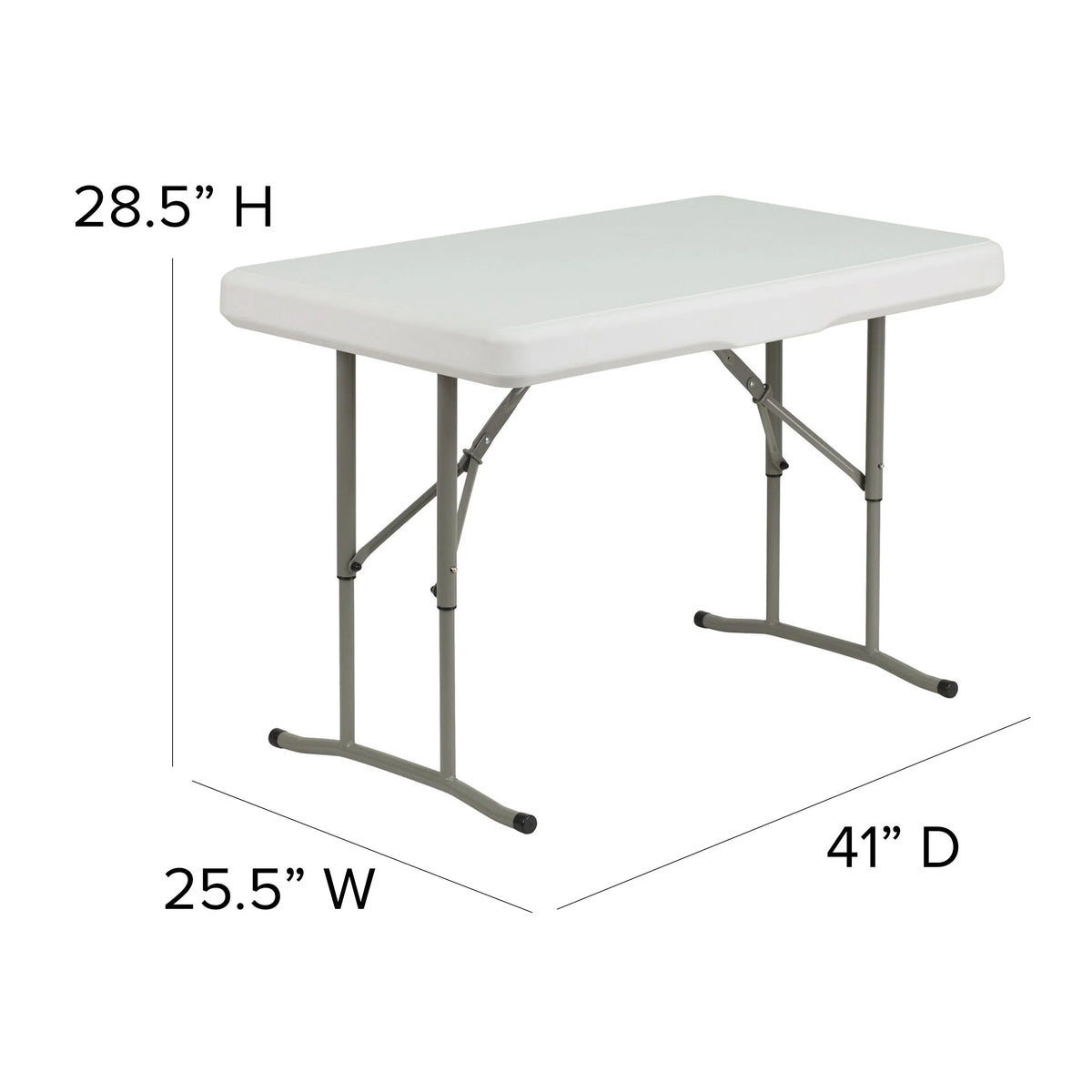 Flash Furniture DAD-YCZ-103-GG Table, 25 1/2" Wide, White - photo 4