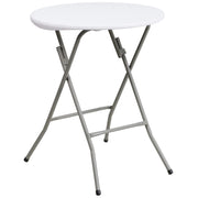 Flash Furniture DAD-YCZ-80R-1-SM-GW-GG Folding Table, 24" Diameter, White - Default Title