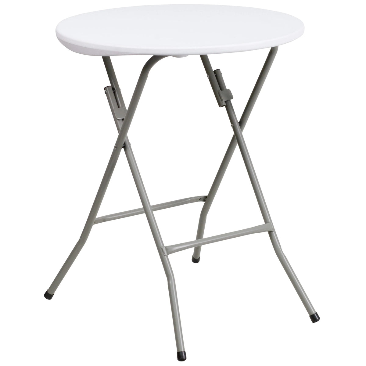 Flash Furniture DAD-YCZ-80R-1-SM-GW-GG Folding Table, 24" Diameter, White - Default Title