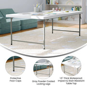 Flash Furniture RB-3060-KID-GG Plastic Folding Table, 29" Wide, White - photo 4