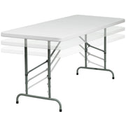 Flash Furniture RB-3072ADJ-GG Folding Table, 30" x 72", White - photo 4
