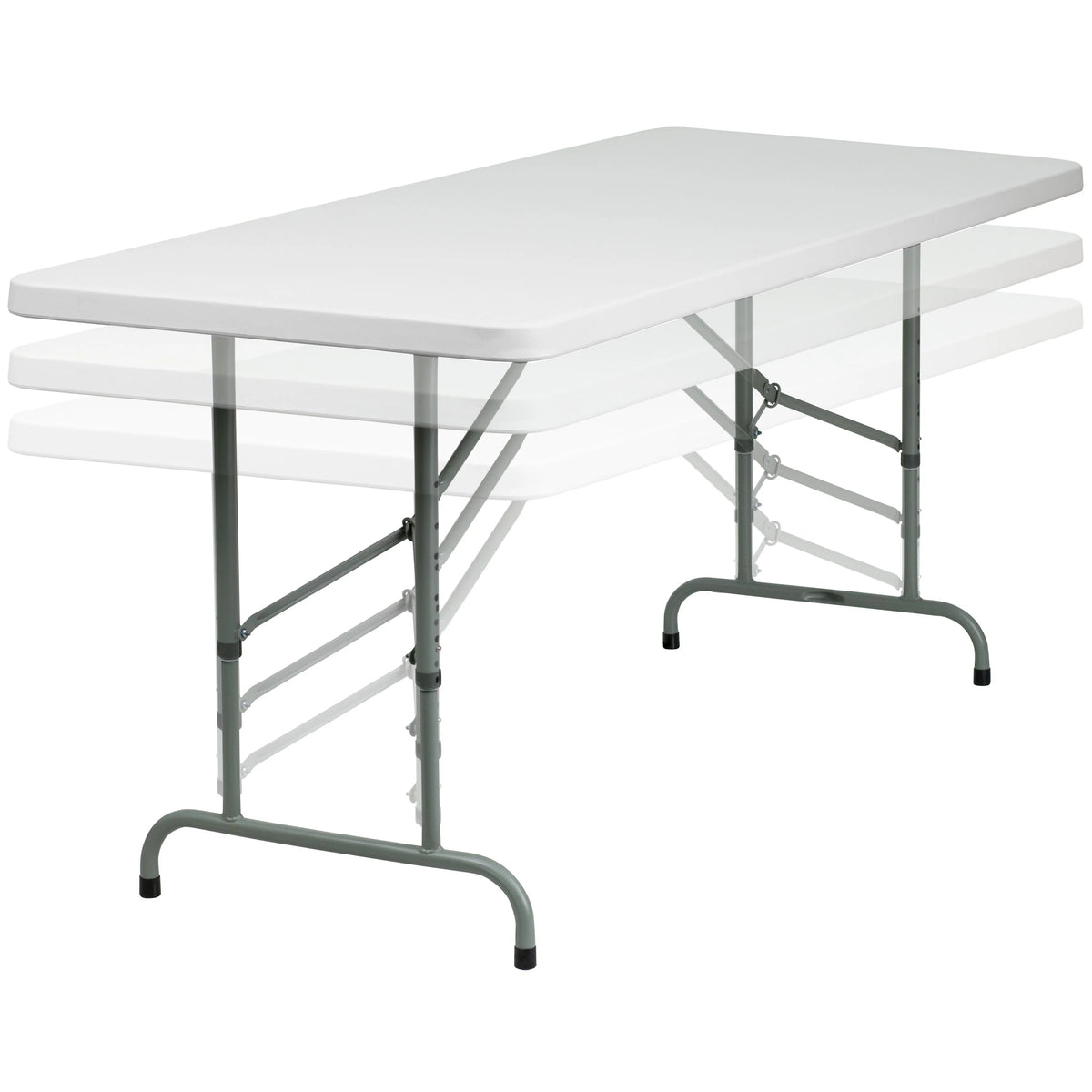 Flash Furniture RB-3072ADJ-GG Folding Table, 30" x 72", White - photo 4