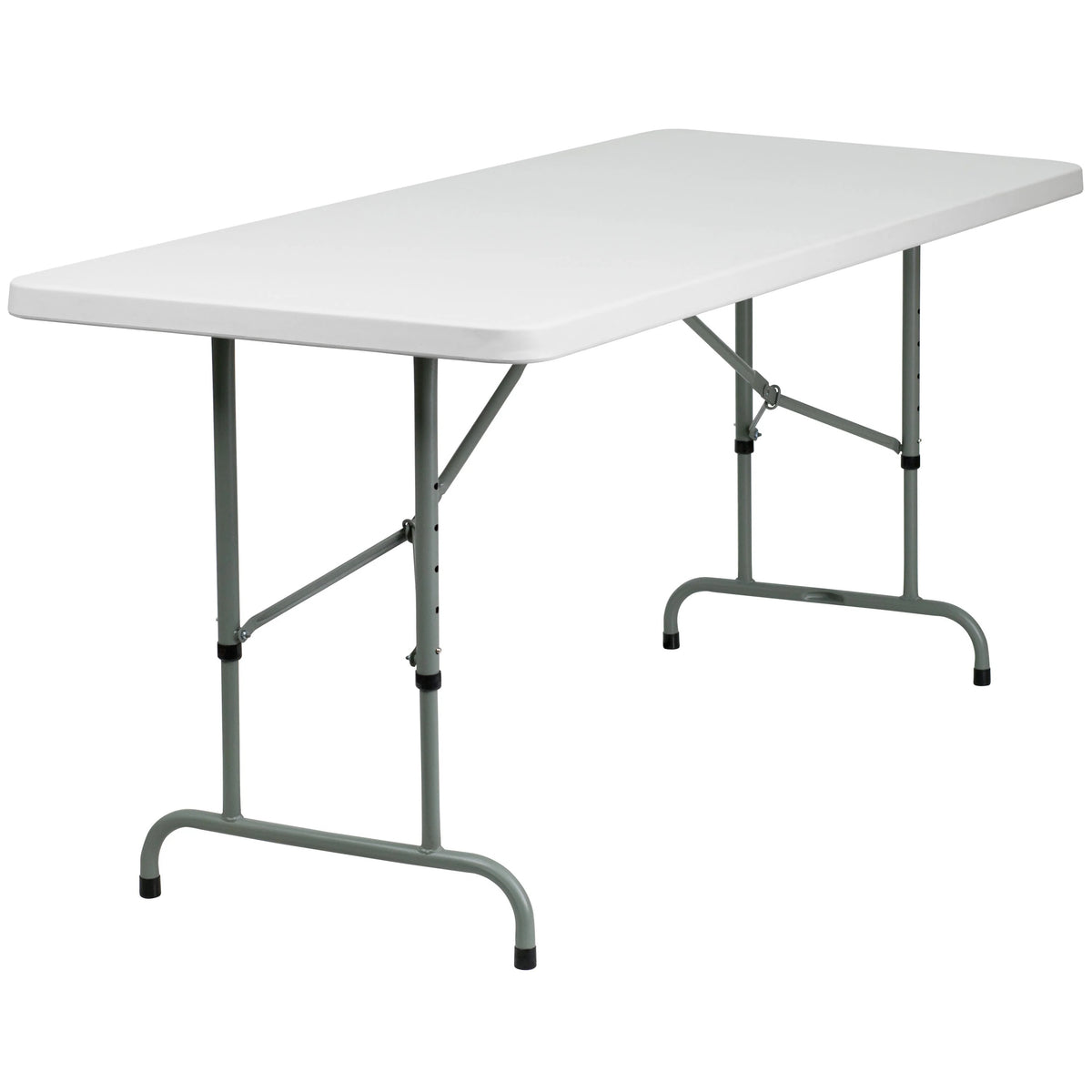 Flash Furniture RB-3072ADJ-GG Folding Table, 30" x 72", White - Default Title