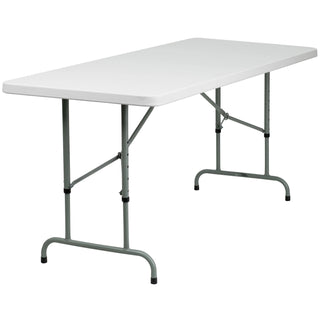 Flash Furniture RB-3072ADJ-GG Folding Table, 30" x 72", White - Default Title