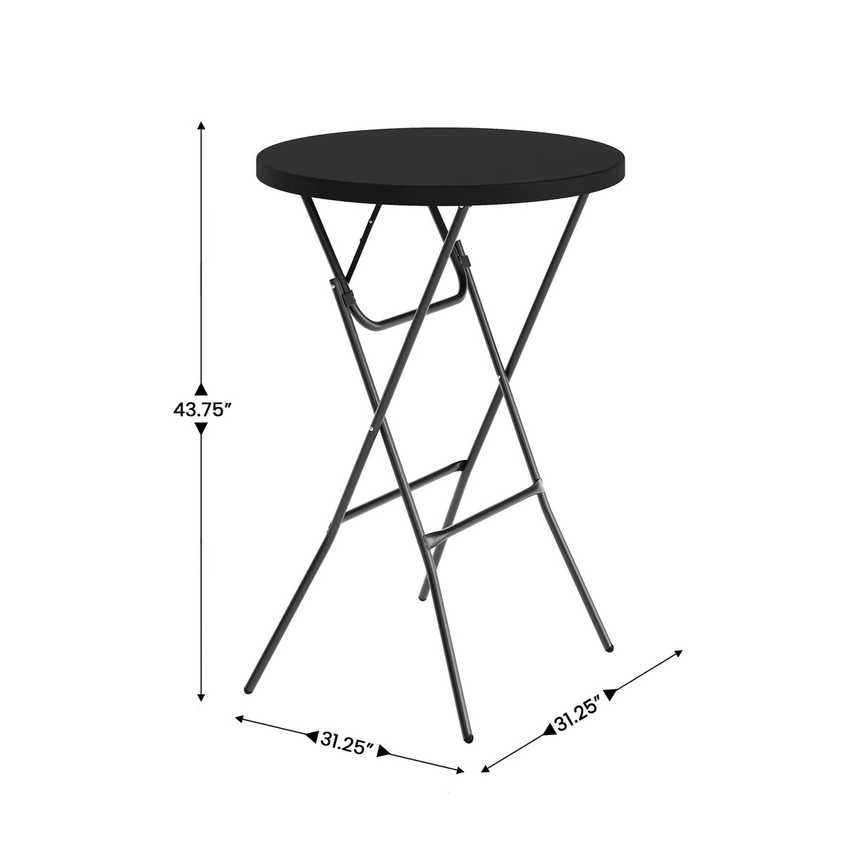 Flash Furniture DAD-YCZ-80R-2-BAR-GW-GG Folding Table, 31 1/4" Diameter, White - photo 3