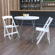 Flash Furniture DAD-YCZ-80R-GW-GG Folding Table, 31 1/2" Diameter, White - photo 2