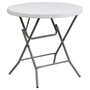 Flash Furniture DAD-YCZ-80R-GW-GG Folding Table, 31 1/2" Diameter, White - Default Title