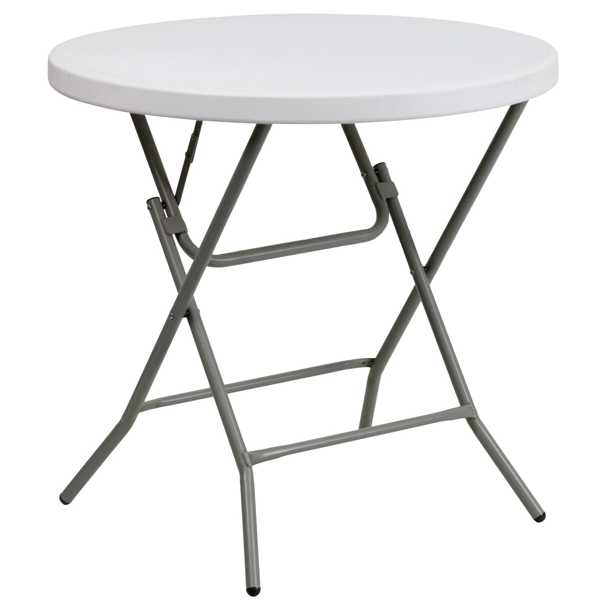 Flash Furniture DAD-YCZ-80R-GW-GG Folding Table, 31 1/2" Diameter, White - Default Title