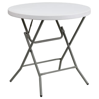 Flash Furniture DAD-YCZ-80R-GW-GG Folding Table, 31 1/2" Diameter, White - Default Title
