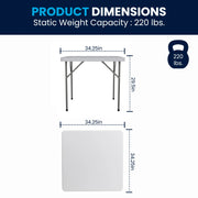Flash Furniture DAD-YCZ-86-GG Folding Table, 34 1/2" x 34 1/2", White - photo 3