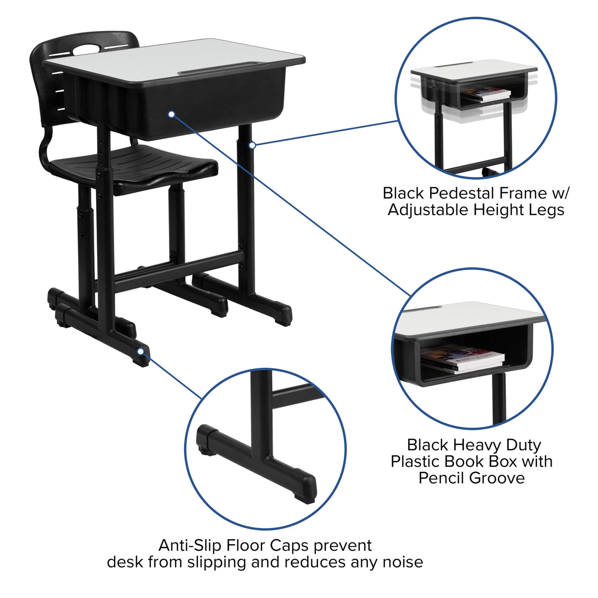 Flash Furniture YU-YCX-046-09010-GG Chair, 23 5/8" x 17 3/4", Black - photo 3