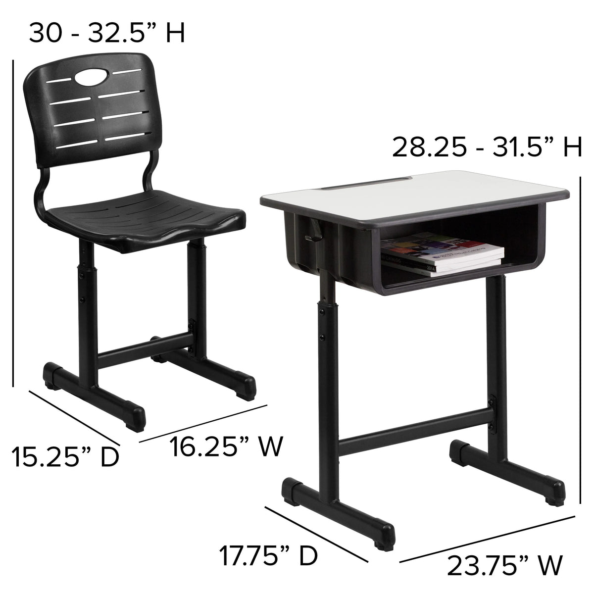 Flash Furniture YU-YCX-046-09010-GG Chair, 23 5/8" x 17 3/4", Black - photo 4