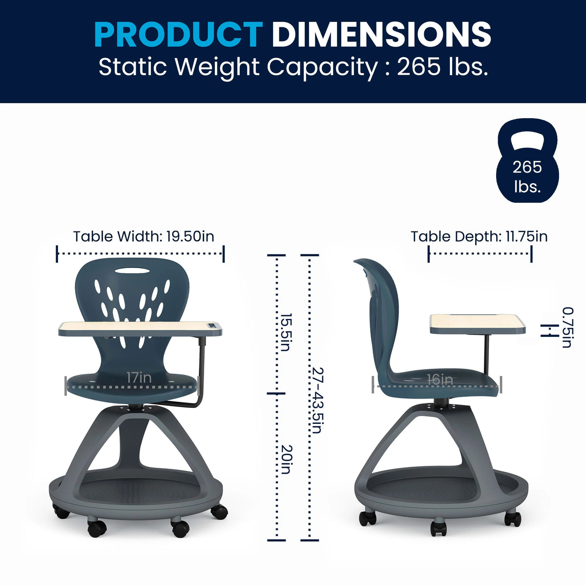 Flash Furniture YU-YCX-019-BK-GG Desk Chair, 45" Wide, Black - photo 4