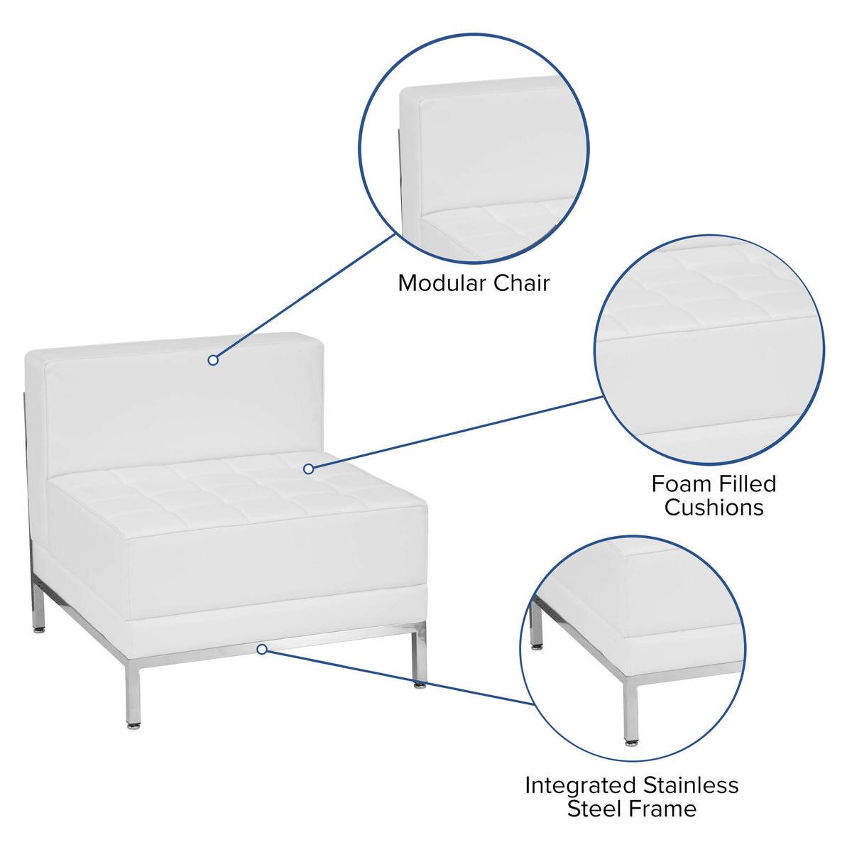 Flash Furniture ZB-IMAG-MIDDLE-GY-GG Chair, 28" Wide, Gray - photo 2