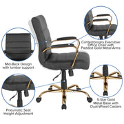 Flash Furniture GO-2286M-BR-BK-GG Office Chair, 24" x 23", Brown - photo 4