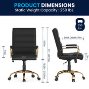 Flash Furniture GO-2286M-BR-BK-GG Office Chair, 24" x 23", Brown - photo 5