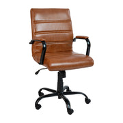 Flash Furniture GO-2286M-BR-BK-GG Office Chair, 24" x 23", Brown - Default Title