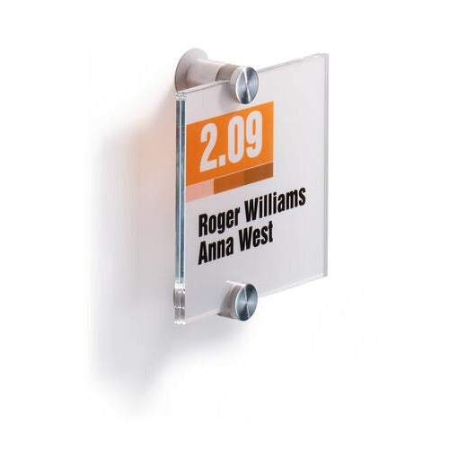 Durable Acrylic Standoff Sign, Clear - 4 1/8" x 4 1/2"