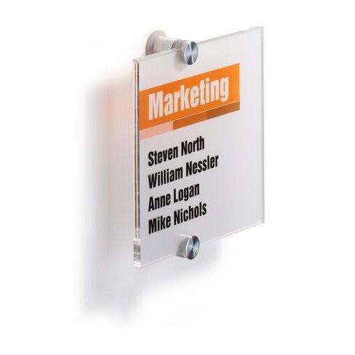 Durable Acrylic Standoff Sign, Clear - 5 7/8" x 6 1/4"