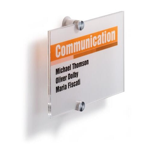 Durable Acrylic Standoff Sign, Clear - 8 3/8" x 6 1/4"